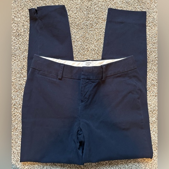 Crown and Ivy navy blue stretchy tapered dress pants - Picture 1 of 4